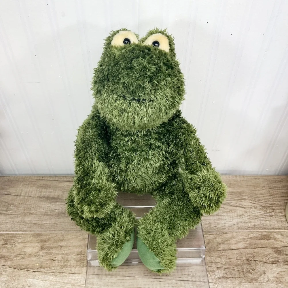 Gund Green Frog Plush Shaggy Textured Stuffed Animal Toy Weighted Bottom